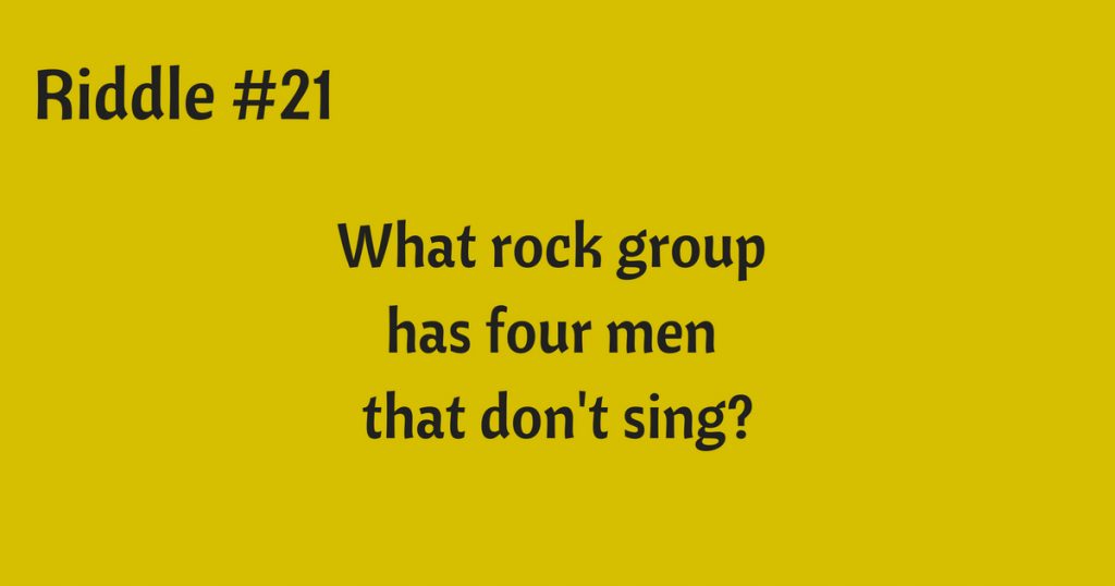 Rockstar Riddle Riddle #21: What Rock Group?