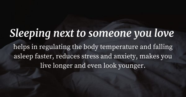 How sleeping next to a loved one can improve your well-being